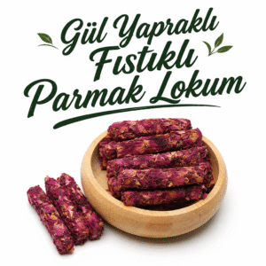 Gül Yapraklı Fıstıklı Parmak Lokum